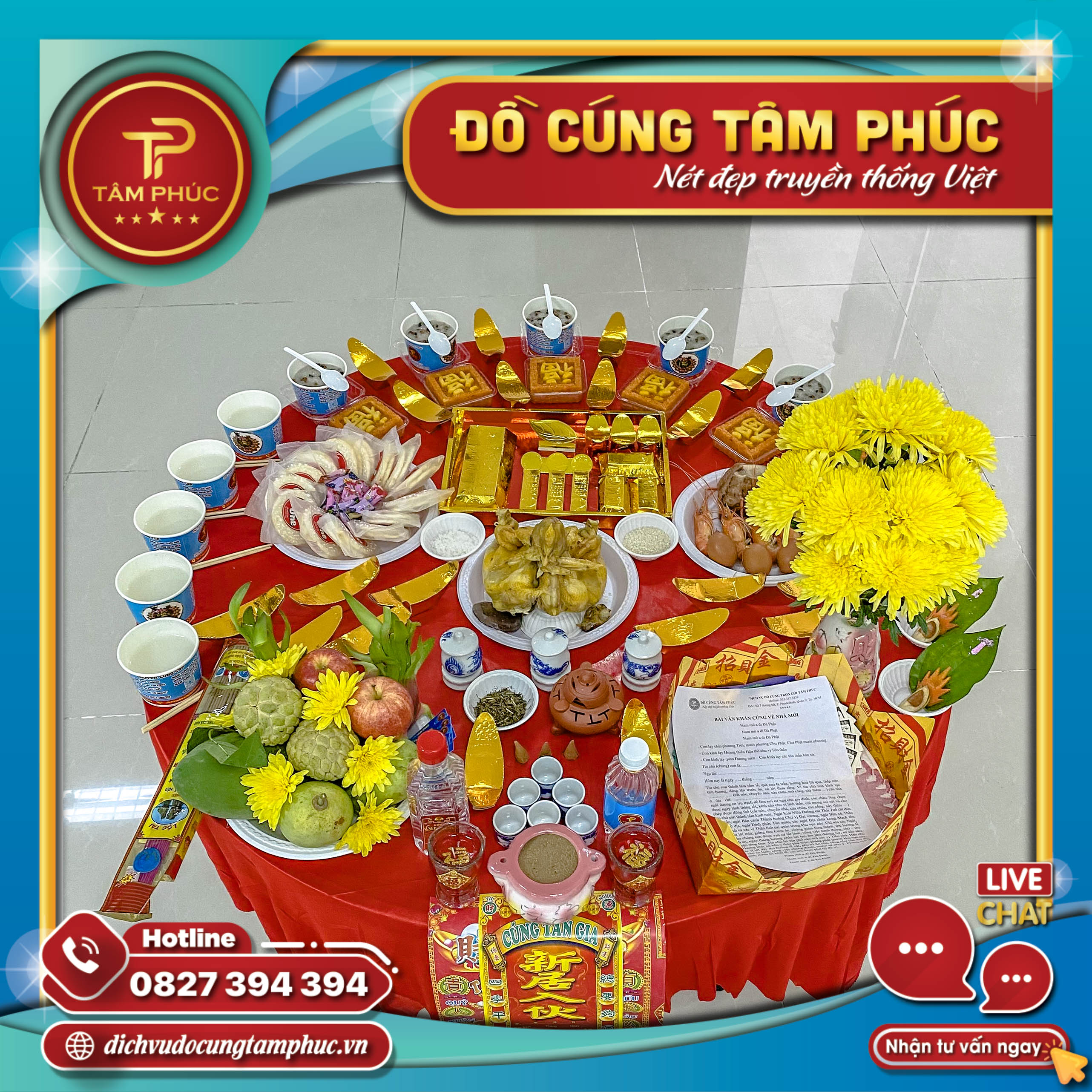 Mâm cúng Nhập Trạch - Vào Nhà Mới trọn gói.
